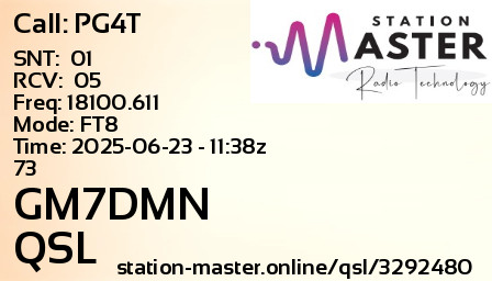 QSL Card for GM7DMN QSO with PG4T