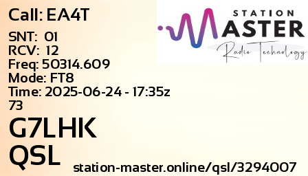 QSL Card for G7LHK QSO with EA4T