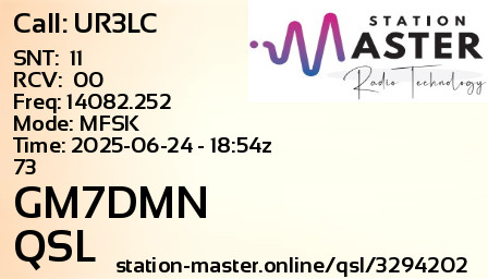 QSL Card for GM7DMN QSO with UR3LC