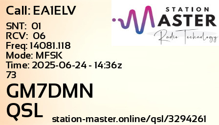 QSL Card for GM7DMN QSO with EA1ELV