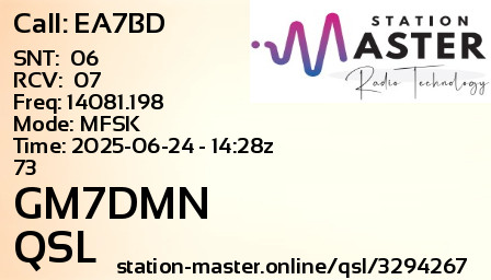QSL Card for GM7DMN QSO with EA7BD