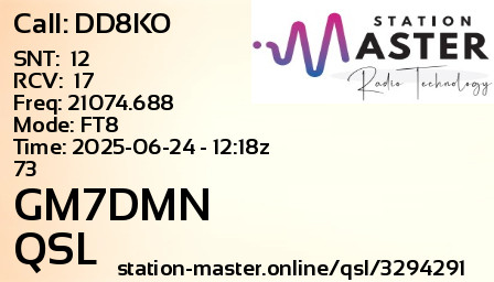 QSL Card for GM7DMN QSO with DD8KO