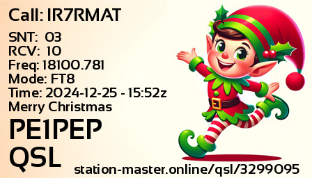 QSL Card for PE1PEP QSO with IR7RMAT