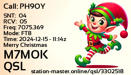 QSL Card for M7MOK QSO with PH9OY