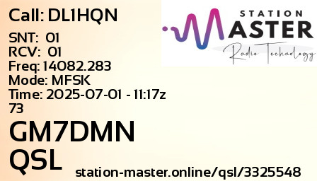 QSL Card for GM7DMN QSO with DL1HQN