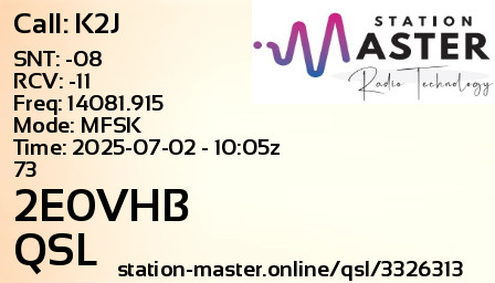 QSL Card for 2E0VHB QSO with K2J