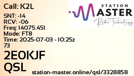 QSL Card for 2E0KJF QSO with K2L