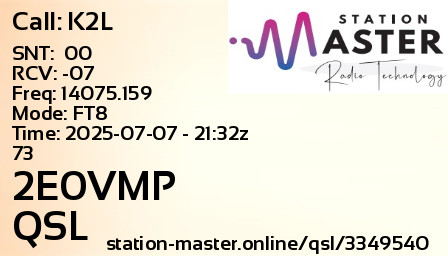 QSL Card for 2E0VMP QSO with K2L