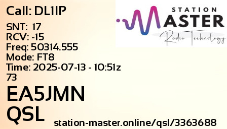 QSL Card for EA5JMN QSO with DL1IP