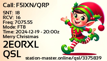 QSL Card for 2E0RXL QSO with F5IXN/QRP