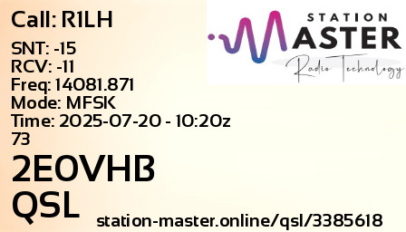 QSL Card for 2E0VHB QSO with R1LH