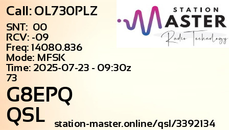QSL Card for G8EPQ QSO with OL730PLZ