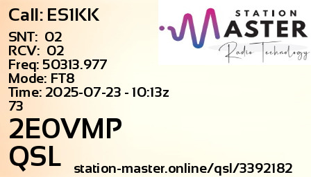 QSL Card for 2E0VMP QSO with ES1KK