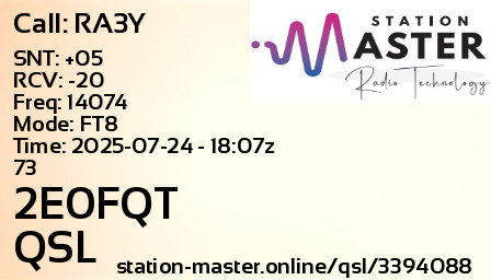 QSL Card for 2E0FQT QSO with RA3Y