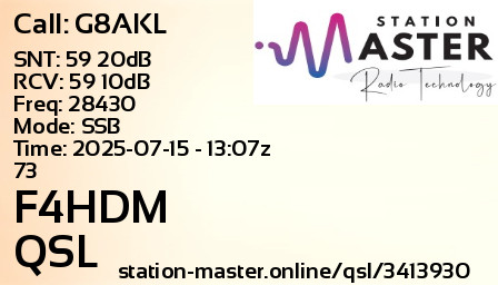 QSL Card for F4HDM QSO with G8AKL