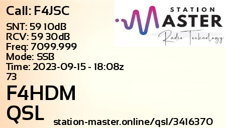 QSL Card for F4HDM QSO with F4JSC