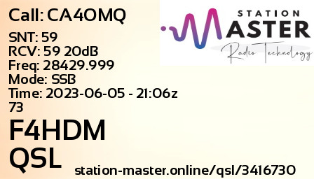 QSL Card for F4HDM QSO with CA4OMQ