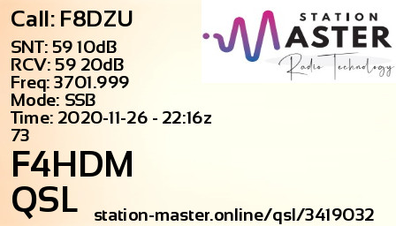 QSL Card for F4HDM QSO with F8DZU