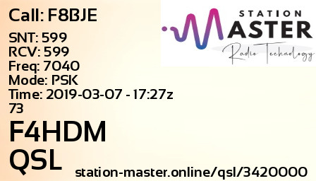 QSL Card for F4HDM QSO with F8BJE