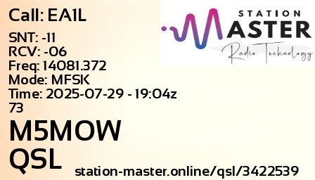 QSL Card for M5MOW QSO with EA1L