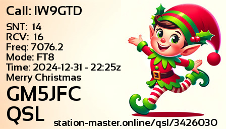 QSL Card for GM5JFC QSO with IW9GTD