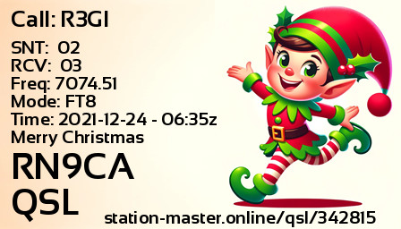 QSL Card for RN9CA QSO with R3GI