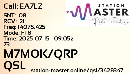 QSL Card for M7MOK/QRP QSO with EA7LZ