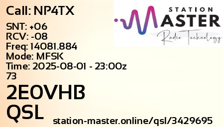 QSL Card for 2E0VHB QSO with NP4TX