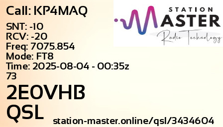 QSL Card for 2E0VHB QSO with KP4MAQ