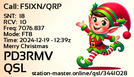 QSL Card for PD3RMV QSO with F5IXN/QRP