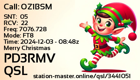 QSL Card for PD3RMV QSO with OZ1BSM