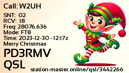 QSL Card for PD3RMV QSO with W2UH
