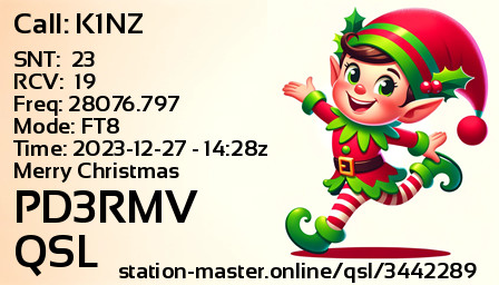 QSL Card for PD3RMV QSO with K1NZ