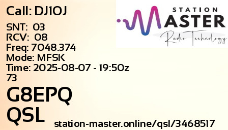 QSL Card for G8EPQ QSO with DJ1OJ