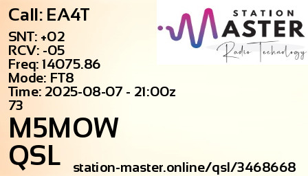 QSL Card for M5MOW QSO with EA4T