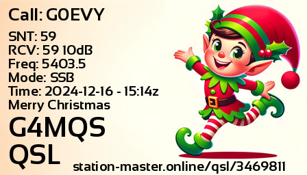QSL Card for G4MQS QSO with G0EVY