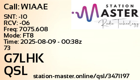 QSL Card for G7LHK QSO with W1AAE