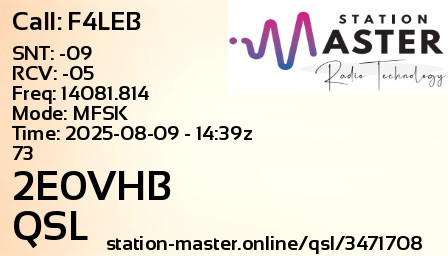 QSL Card for 2E0VHB QSO with F4LEB