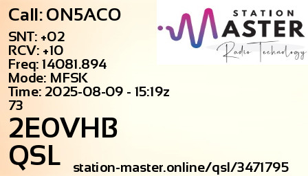 QSL Card for 2E0VHB QSO with ON5ACO