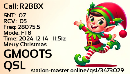 QSL Card for GM0OTS QSO with R2BBX