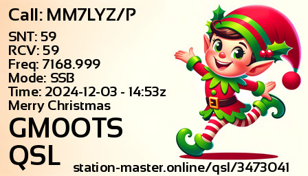 QSL Card for GM0OTS QSO with MM7LYZ/P