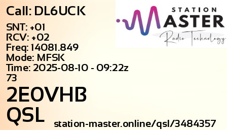 QSL Card for 2E0VHB QSO with DL6UCK