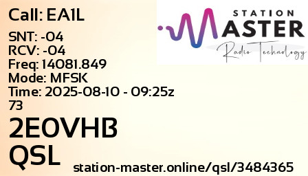 QSL Card for 2E0VHB QSO with EA1L
