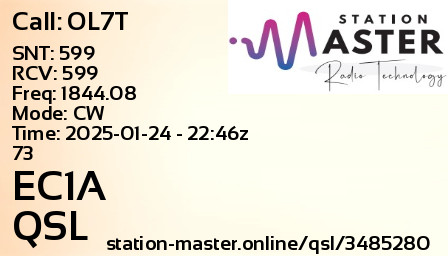 QSL Card for EC1A QSO with OL7T