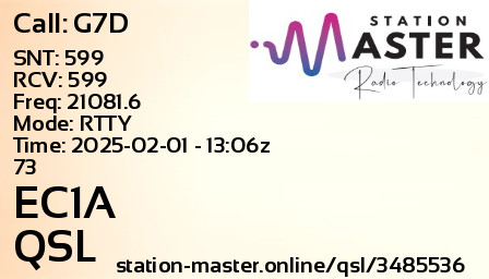 QSL Card for EC1A QSO with G7D