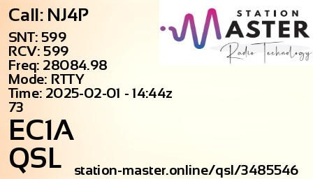 QSL Card for EC1A QSO with NJ4P