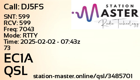 QSL Card for EC1A QSO with DJ5FS