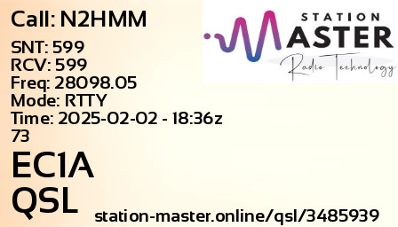 QSL Card for EC1A QSO with N2HMM