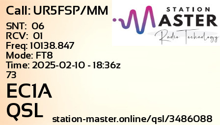 QSL Card for EC1A QSO with UR5FSP/MM