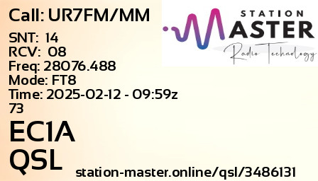 QSL Card for EC1A QSO with UR7FM/MM